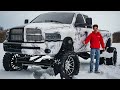 Custom Wrapped Cummins Dually Gets HUGE LIFT!