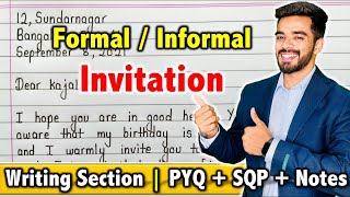 Invitation - Formal / Informal | Writing Section | Class 12th 2023 | FREE Notes 🔥