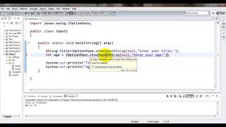Java Tutorial - Accepting an int value using GUI Input Dialog