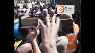 MP Babu Owino climbs over Parliament gates to join anti-Finance Bill protests