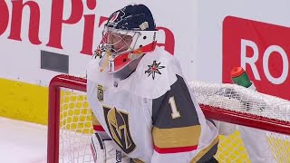 Golden Knights use fifth goalie of the season as Ferguson enters game for Lagace