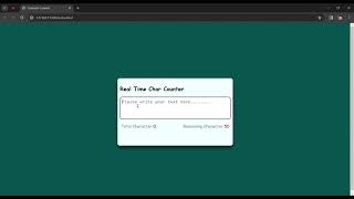 How To Create Real-Time Character Counting Using Html, CSS & JS |Create Character Count Website JS