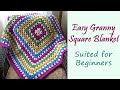 CROCHET: Easy Granny Square Blanket for Beginners