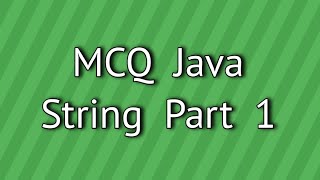 MCQ Java String Part 1
