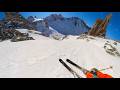 Skiing The Sun Chutes in Wind-board Snow in Patagonia