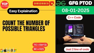 GFG PTOD | 08 Jan 2025 | Count the number of possible triangles | GeeksForGeeks