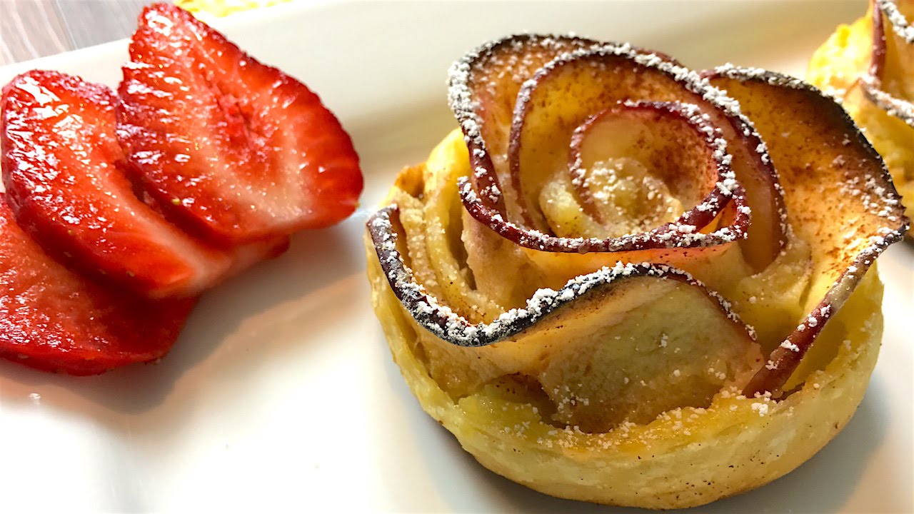 Apple Roses Puff Pastry Dessert - Cooking Simple Recipes - YouTube