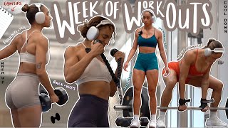 WEEK OF WORKOUTS | Train with Me | Warm up & Cool Down | My Workout Split
