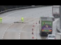 pothole appears on the m25 motorway the busiest road in europe