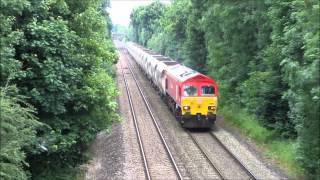 (HD) *NEW* DB Red 59205 on 6C76 through Newbury 09/07/2012