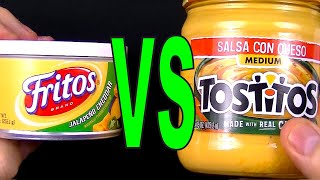 Fritos Jalapeno vs Tostitos Salsa Con Queso - What is the Best Cheese Dip, FoodF