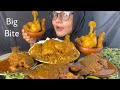 EATING 3 WHOLE FISH CURRY & CHICKEN LEG PIECE CURRY WITH RICE | messy eating