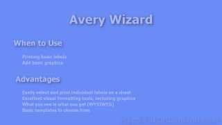 Avery Wizard Lesson 1 - Learn the advantages of using the plug-in with Word.