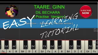 how to play Taare Ginn Dil Bechara Practise Version song #BMW #babumusicworld EASY MUSIC NOTES PIANO