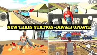 Indian Bike Driving 3D New Train Station in Diwali Update 🤯🔥| New Character+GTA 5 Mode|Harsh in Game