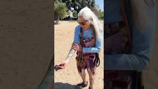 Inked 71 year old woman tries tattoo balm for the first time