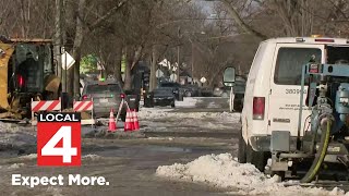 Crews work to clean up water main mess on Detroit’s west side