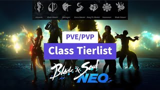 Blade and Soul NEO: Class Tierlist for PVE/PVP