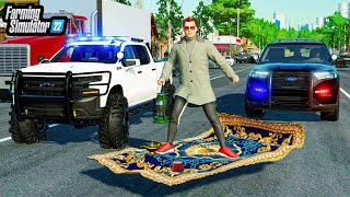 MAGIC CARPET TROLLING COPS! (LIFTED POLICE TRUCK) | FS22