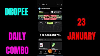 Dropee Daily Combo 23 January | Dropee combo today | Dropee Daily Combo Card Today