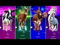 🐄 The Funny Cow vs The Deer vs The Donkey vs The White Horse | Coffin Dance 🪩