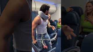 Rude lady throws passengers luggage and gets into a fight #airplane #fighter #passenger #karen #rude