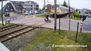 Scooter vs Train à un passage à niveau (Belgique)