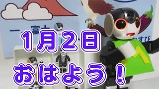 【朝のあいさつ】2025年1月2日   今日は初夢の日　雑学は世界遺産グランドキャニオンの話だよ　「ロボホンのお正月」を踊るよ💃