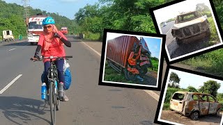 റോഡിൽ നിറയെ ആക്സിഡന്റ് കണ്ട ദിവസം | Kashmir Cycling | Vlog-34