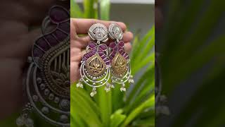 tribal drop chandbali earrings trce230379