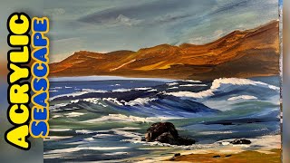 Acrylic painting Seascape Easy acrylic painting lesson