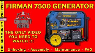 The Firman 7500 Watt Generator.  The ONLY Video You Need to Watch!