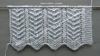 Garter Zig Zag Stitch / Knitting Pattern #177