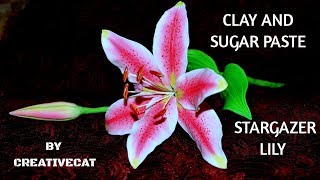 Clay Lily/Gumpaste Lily/Sugar paste Stargazer Lily flower without cutters and veiners