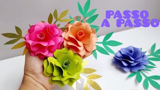 COMO FAZER  FLORES DE PAPEL PARA DECORAÇÃO NO PAPEL OFSSET | PASSO A PASSO.