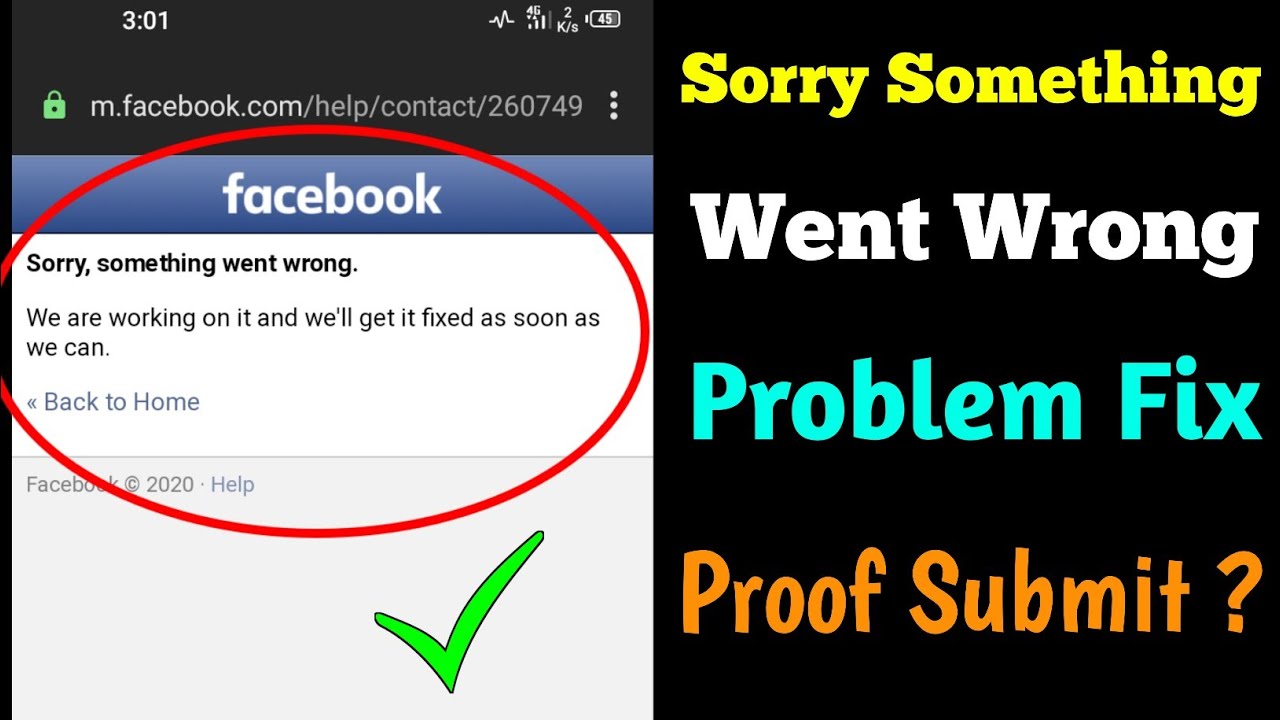 HOW TO SOLVE SORRY SOMETHING WENT WRONG PROBLEM ON FACEBOOK | FIX SORRY ...