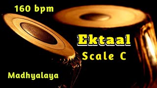 Ektaal | Madhyalaya | Scale C | 160 bpm | Tanpura Pa Sa | HD Quality Sound | Tabla.