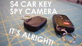 $4 Mini 808 #3 Car Key Spy Camera Unboxing, Overview, Test Footage
