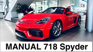 New 2023 Guards Red Porsche 718 Spyder | MANUAL | Walk Around |