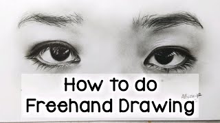 How To Draw Freehand (No need to use Grid) Portrait Sketch l Tutorial Video