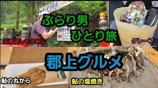 ぶらり男ひとり旅【郡上グルメ】元祖流しそうめん/鮎の丸から/鮎の塩焼き/クレープ