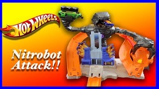 HOT WHEELS NITROBOT Attack Robot trackset unboxing toy cars kid friendly fun