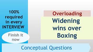 WIDENING vs BOXING with methods overloading in Java || Tricky Interview Question.