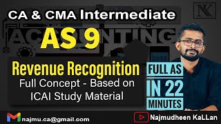 CA AS 9 Revenue Recognition in Malayalam | CA CMA CS Intermediate |    Accounting Standard Revision