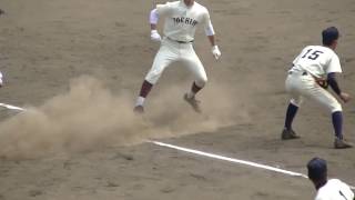 2017　春　高校野球　福岡大会　東筑　菊池選手タイムリー三塁打