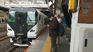 E257系5000番台OM-93編成 特急新宿わかしお号に伴う東大宮返却回送ミュージックホーンを鳴らして大宮駅発車