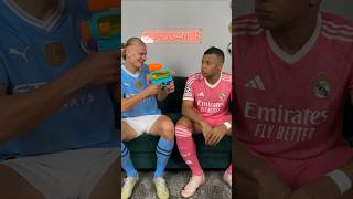 When Haaland hands Mbappe a water blaster… 🎯😂#haaland #mbappe #football