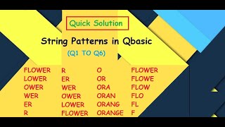 String Pattern in Qbasic(Q1 to Q6)| Programs in Qbasic using String| Patterns in Qbasic