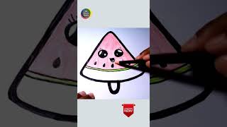 How To Draw Watermelon Ice Cream Drawing Easy  Art Video 🍦#shorts