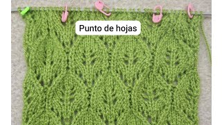 Puntada de hojas. para sueter o gorro